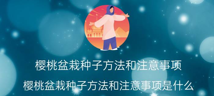 樱桃盆栽种子方法和注意事项 樱桃盆栽种子方法和注意事项是什么